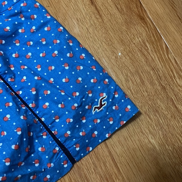 Women's Hollister Blue Polka Dot Summer Dress w/ Pockets and Scrunched Back - Picture 5 of 10